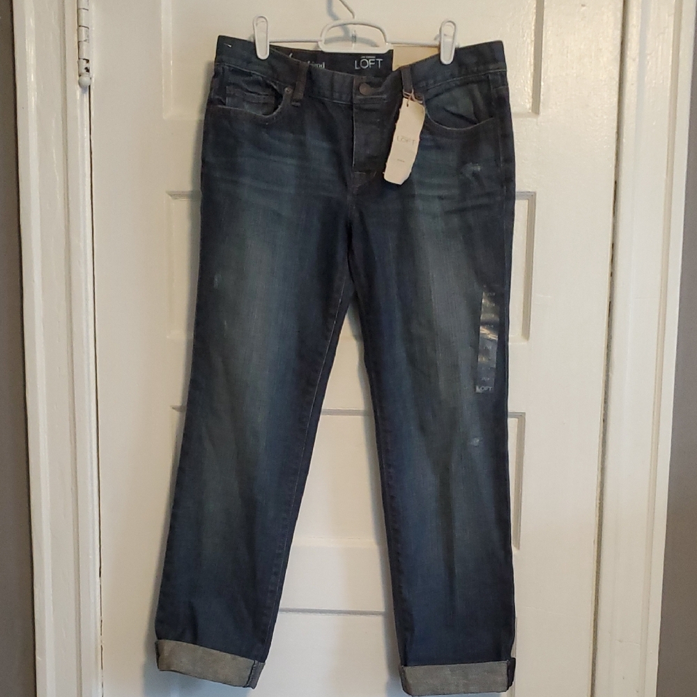 LOFT Women's Classic Blue Boyfriend Jeans